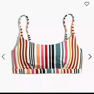 Madewell Second Wave Sport Bikini Top in Rainbow Stripe Size XS